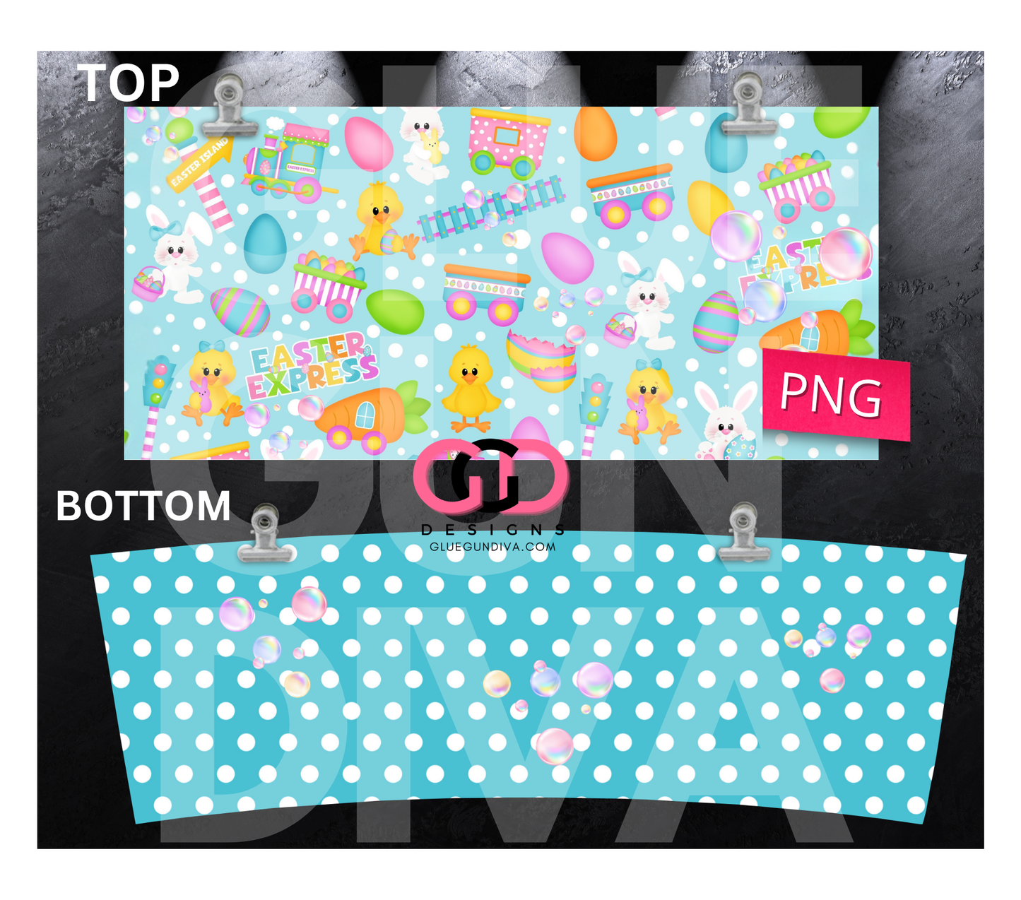 Easter Express -   Digital tumbler wrap for 40 oz tumbler