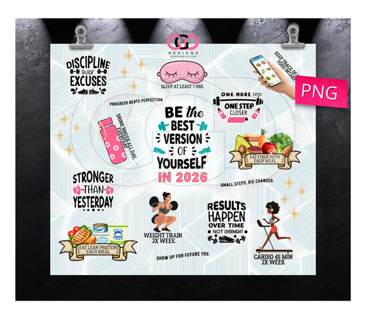 Best Version of Yourself 2026 -   Digital tumbler wrap for 20 oz skinny straight tumbler