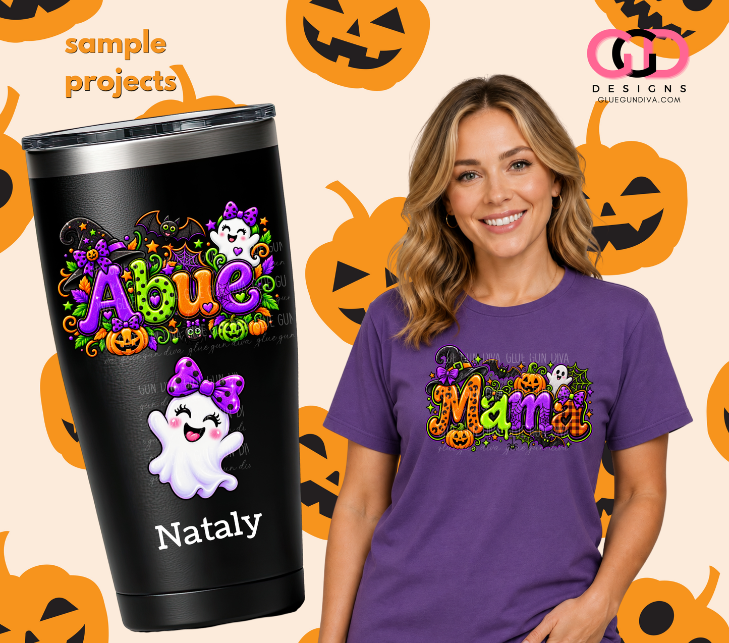 Spanish Halloween Maternal Titles-  PNGs & SVGs
