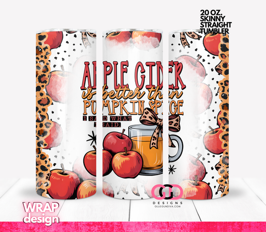 Apple Cider Lover -  Digital tumbler wrap for 20 oz skinny straight tumbler