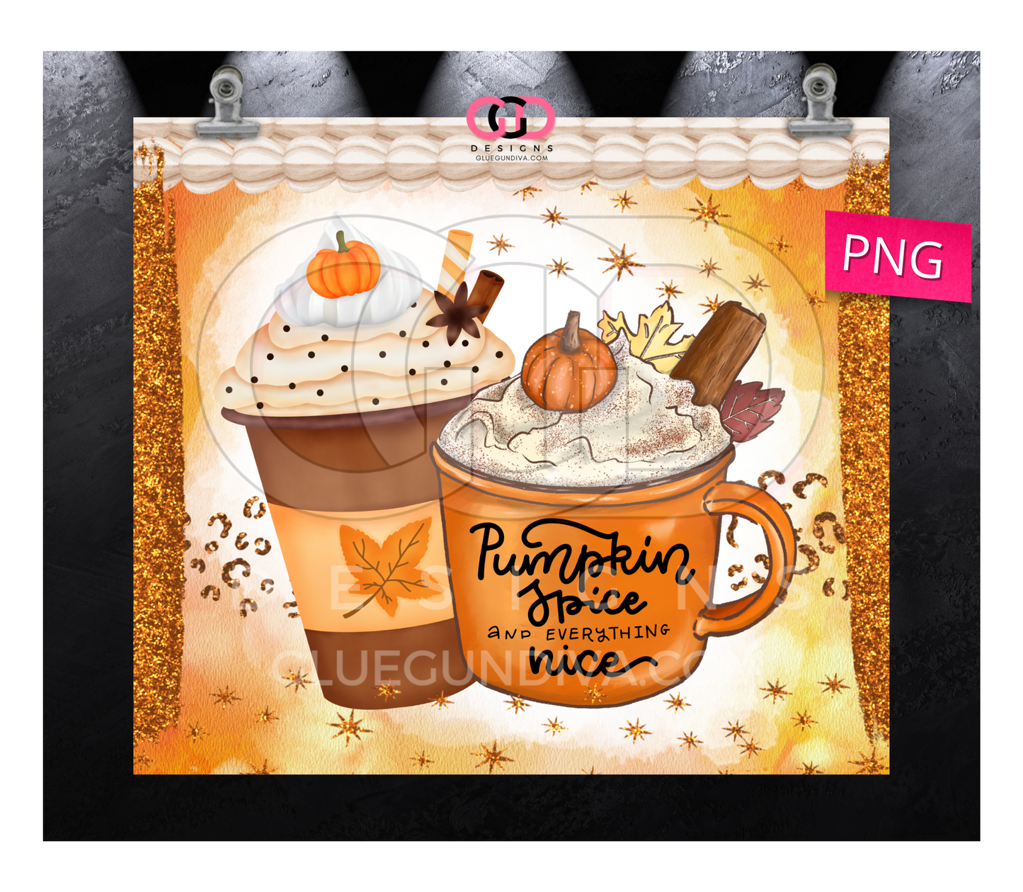 Pumpkin Spice Lover -  Digital tumbler wrap for 20 oz skinny straight tumbler