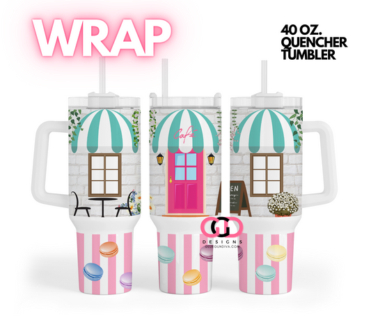 Cute Cafe -   Digital tumbler wrap for 40 oz tumbler