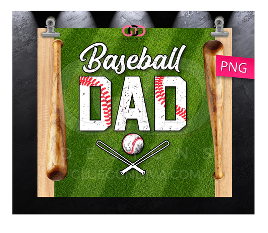 Baseball Dad 26 -   Digital tumbler wrap for 20 oz skinny straight tumbler c