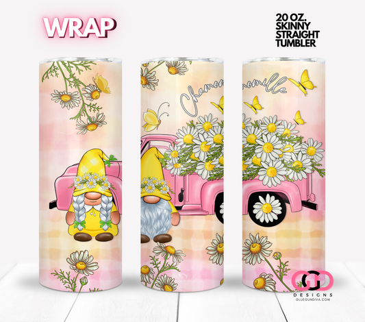 Chamomile Gnomes-  Digital tumbler wrap for 20 oz skinny straight tumbler