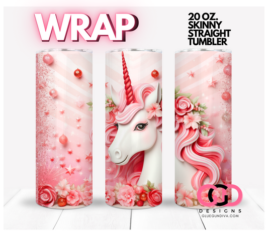 Peppermint Unicorn-   Digital tumbler wrap for 20 oz skinny straight tumbler