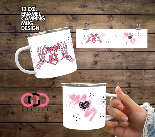 Single AF Anti Valentine - Digital wrap for 12 oz enamel camping mug