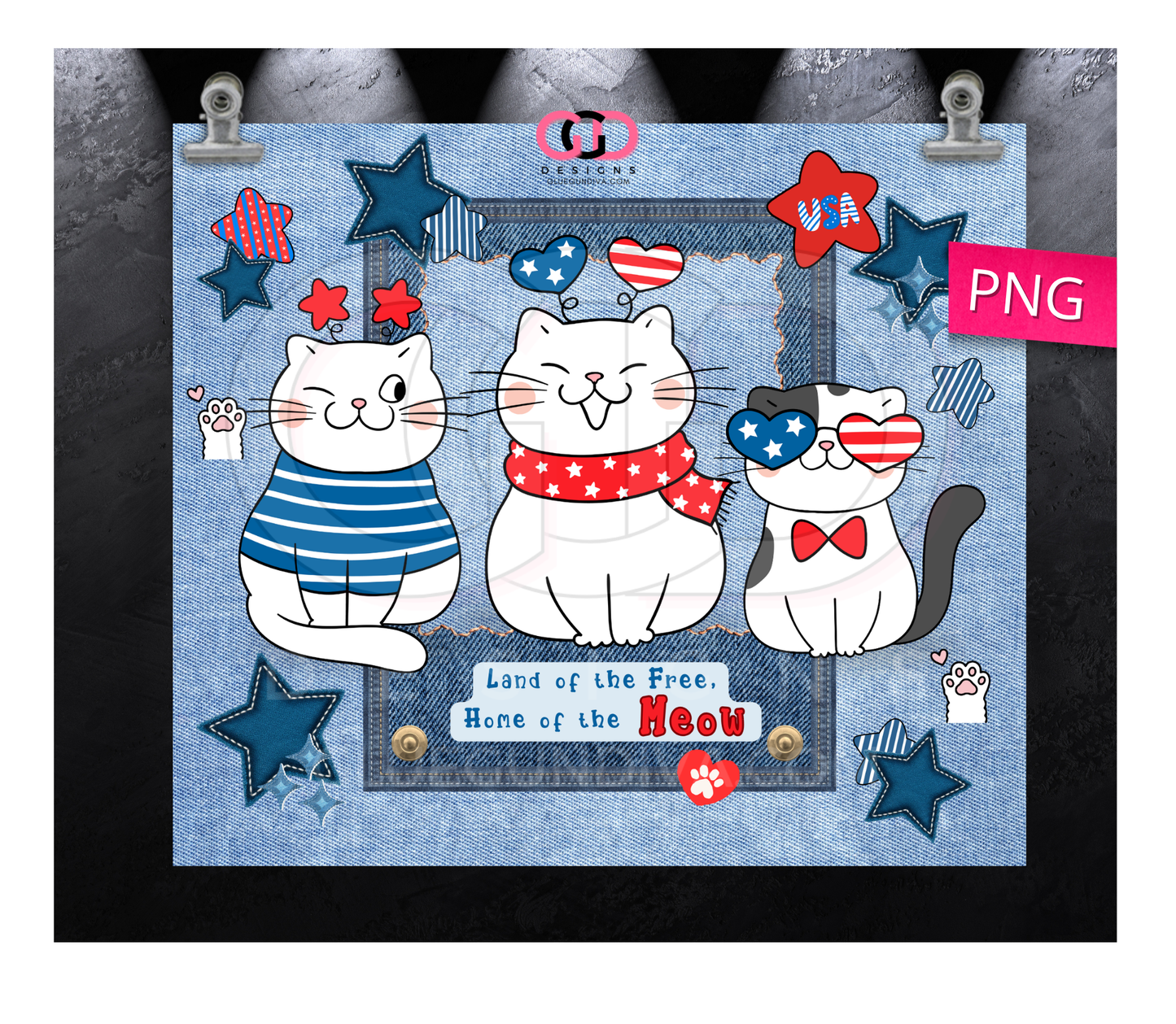 Home of the Meow -   Digital tumbler wrap for 20 oz skinny straight tumbler