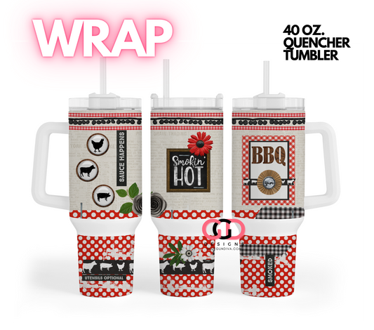 Smoking Hot BBQ -   Digital tumbler wrap for 40 oz tumbler