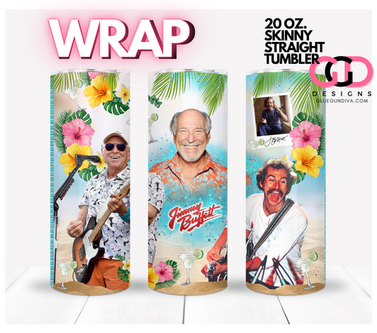 Jimmy Buffett  -   Digital tumbler wrap for 20 oz skinny straight tumbler