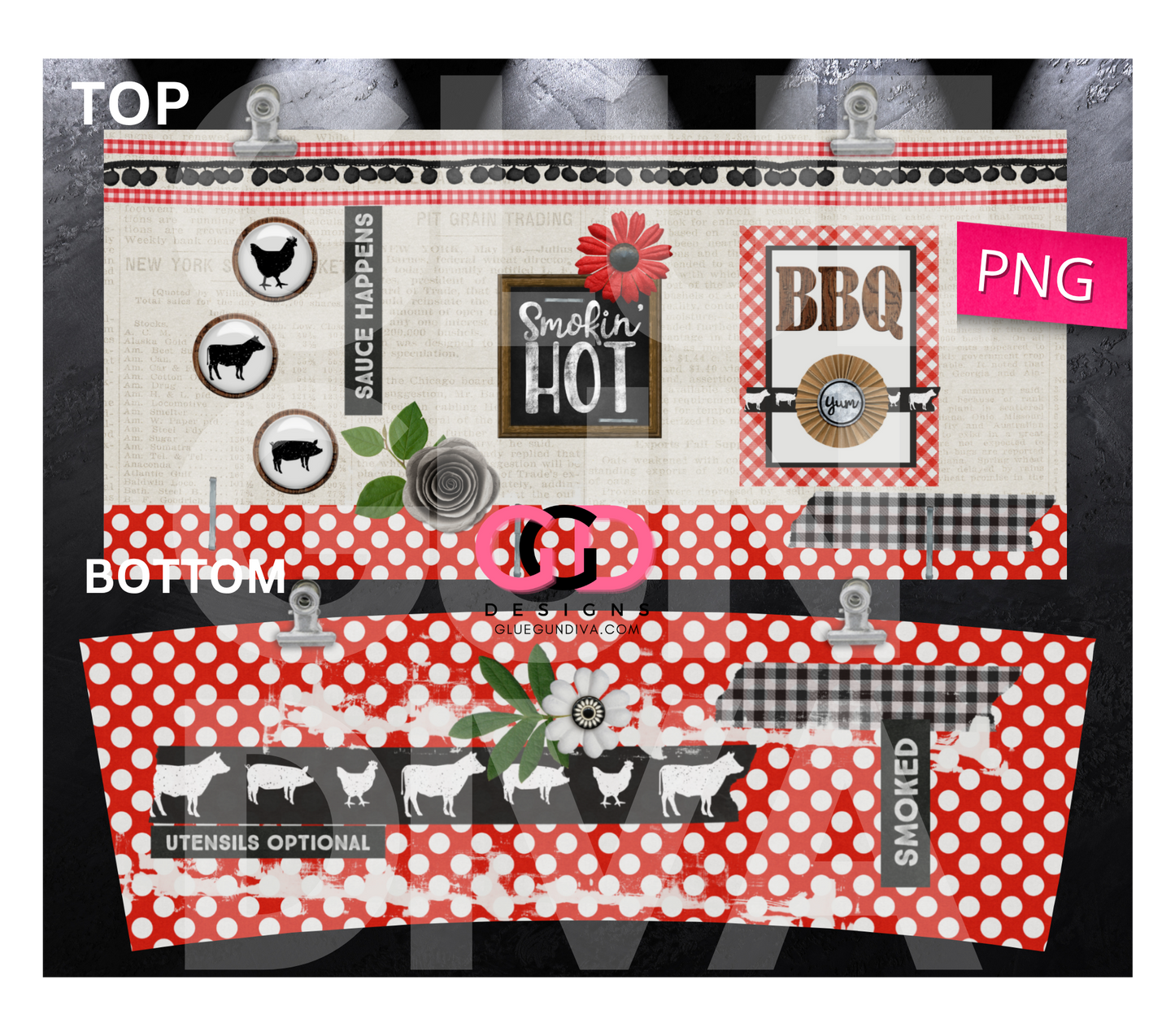Smoking Hot BBQ -   Digital tumbler wrap for 40 oz tumbler