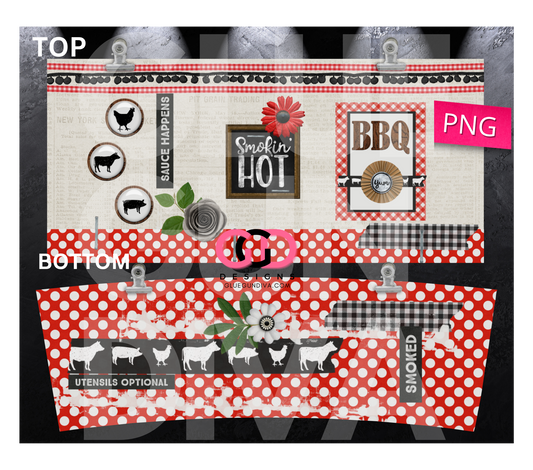 Smoking Hot BBQ -   Digital tumbler wrap for 40 oz tumbler