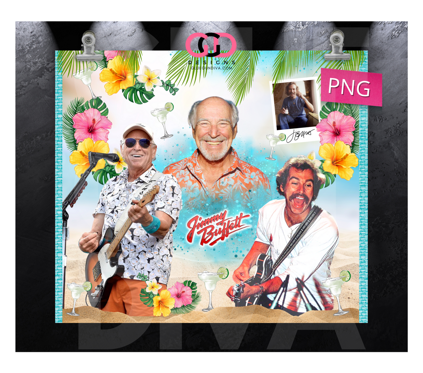 Jimmy Buffett  -   Digital tumbler wrap for 20 oz skinny straight tumbler