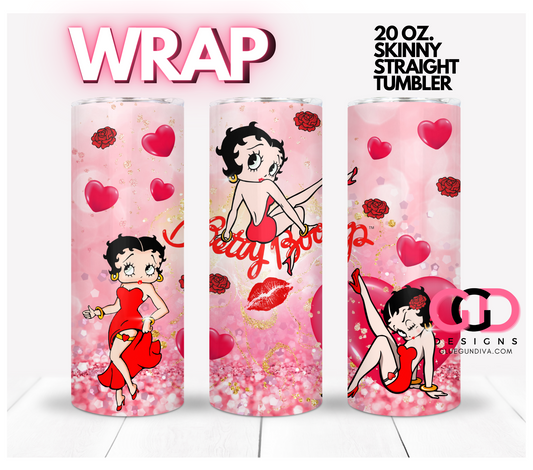 Betty Boop -   Digital tumbler wrap for 20 oz skinny straight tumbler