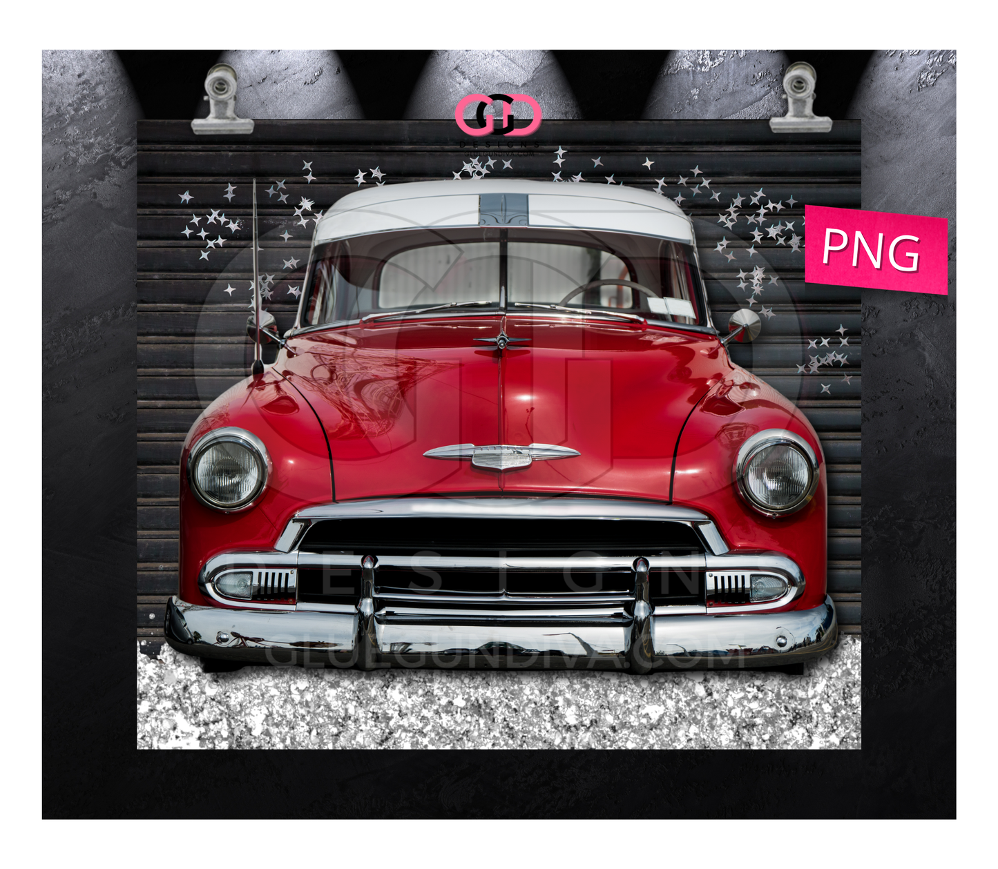 Red Chevy Deluxe-  Digital tumbler wrap for 20 oz skinny straight tumbler