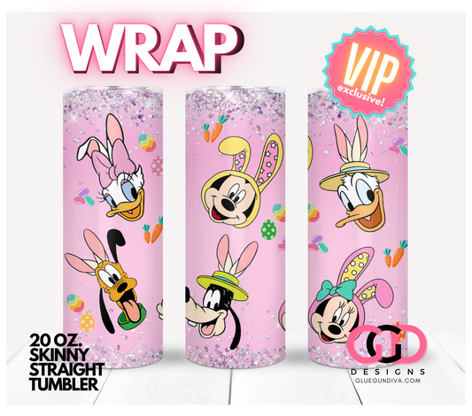 Sparkly Bunny Friends-   Digital tumbler wrap for 20 oz skinny straight tumbler