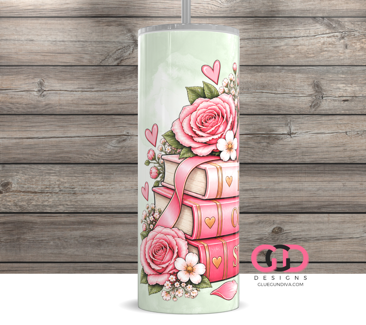 Hope Courage Strength - Digital tumbler wrap for 20 oz skinny straight tumbler