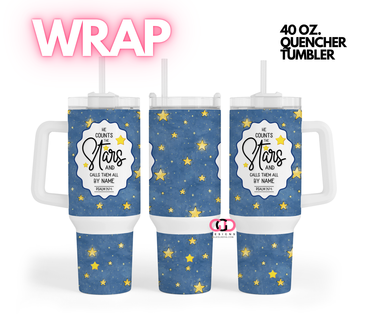 Stars by Name -   Digital tumbler wrap for 40 oz tumbler