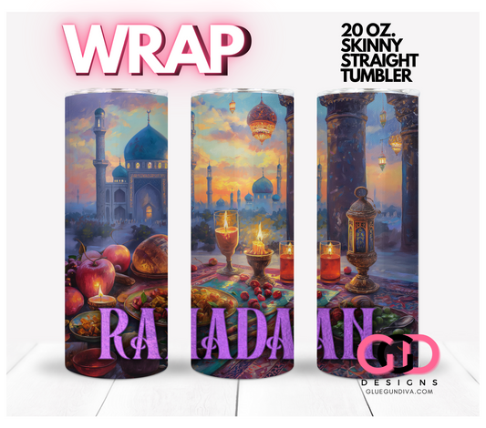Ramadan Scene -  Digital tumbler wrap for 20 oz skinny straight tumbler