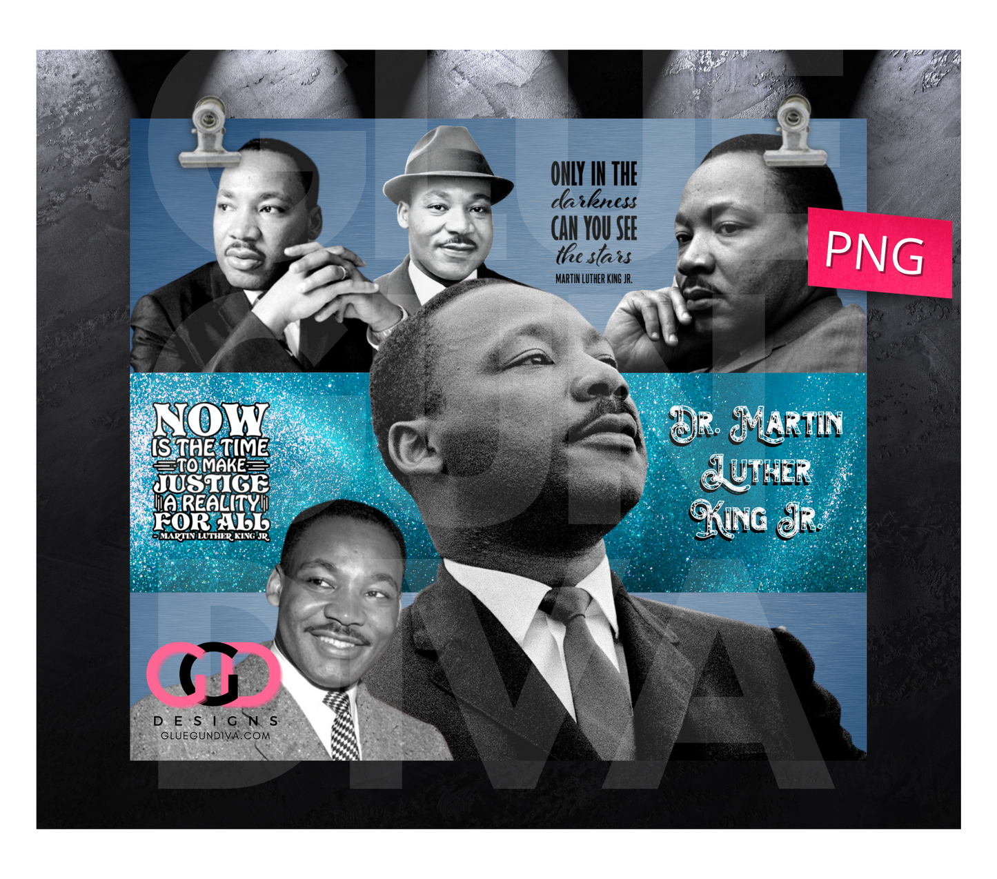 MARTIN Luther KING Black and White photos photos quotes-   Digital tumbler wrap for 20 oz skinny straight tumbler