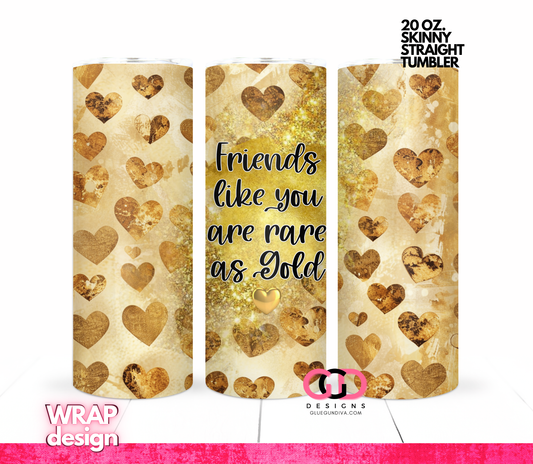 Rare As Gold -   Digital tumbler wrap for 20 oz skinny straight tumbler