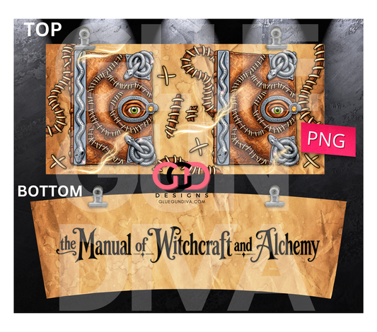 Vintage Spell Book - Digital tumbler wrap for 40 oz tumbler