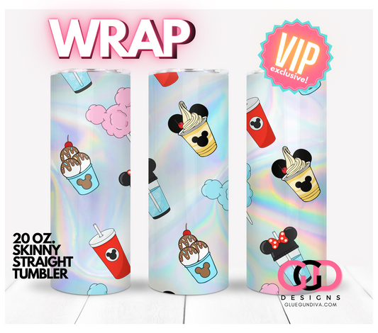 Sweet Treats Holographic-   Digital tumbler wrap for 20 oz skinny straight tumbler