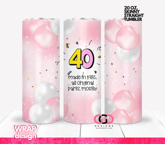 40 all original mostly -  digital tumbler wrap for 20 oz skinny straight tumbler