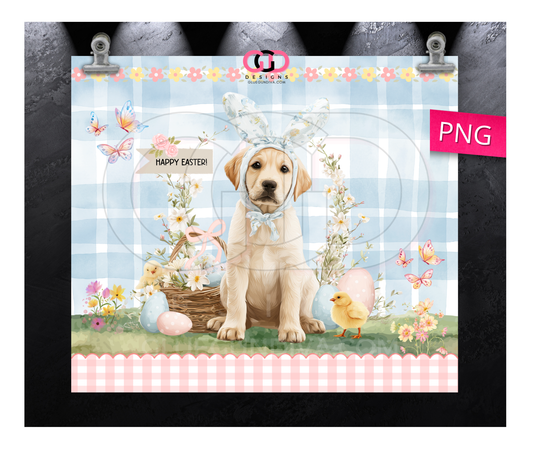 Lab Easter Puppy-  Digital tumbler wrap for 20 oz skinny straight tumbler
