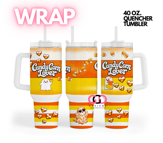 Candy Corn Lover Ghosts -   Digital tumbler wrap for 40 oz tumbler