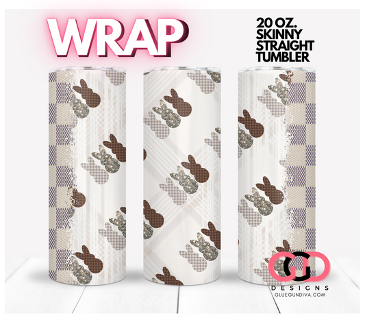 Luxury Bunnies -  Digital tumbler wrap for 20 oz skinny straight tumbler