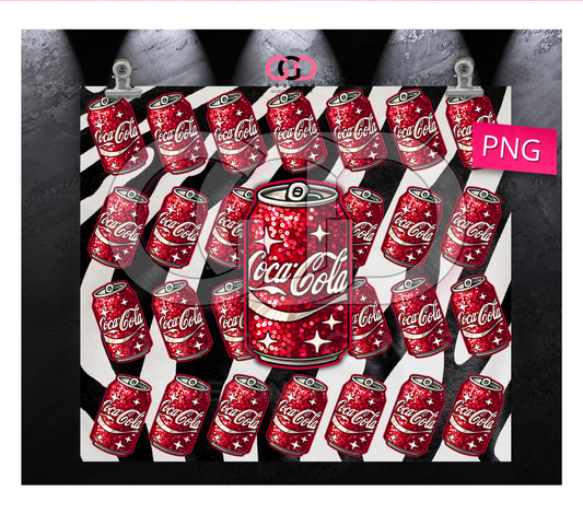 Coca Cola Cans-  Digital tumbler wrap for 20 oz skinny straight tumbler