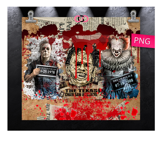 Bloody Halloween News -  Digital tumbler wrap for 20 oz skinny straight tumbler