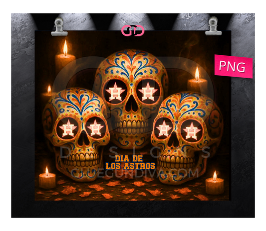 Dia De Los Astros Votives -  Digital tumbler wrap for 20 oz skinny straight tumbler