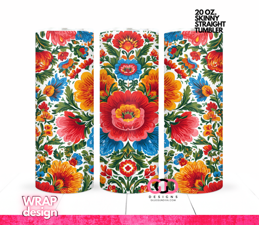 Russian Pattern -  Digital tumbler wrap for 20 oz skinny straight tumbler