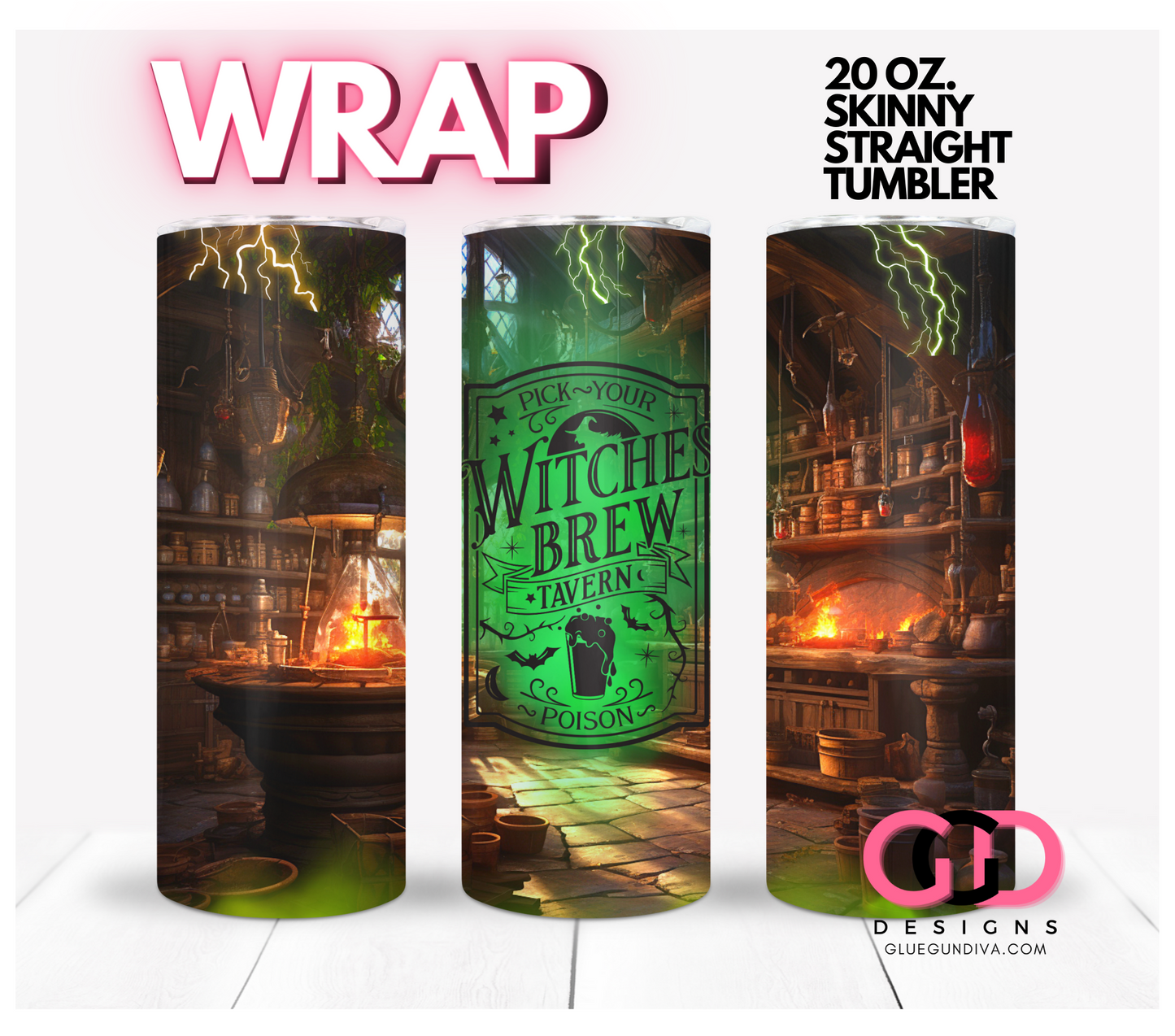 Halloween Bottle Labels- 4 Digital Wrap Images for 20 0z skinny straight tumblers