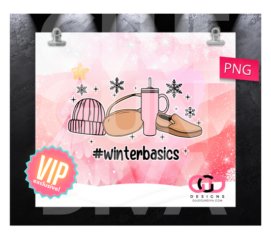 Winter Basics -   Digital tumbler wrap for 20 oz skinny straight tumbler