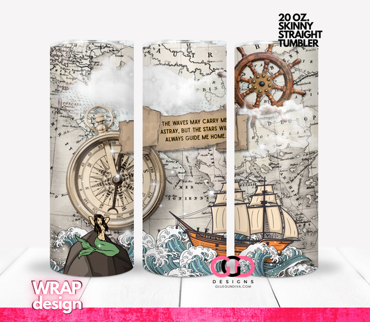 The Stars will Guide me Home -   Digital tumbler wrap for 20 oz skinny straight tumbler