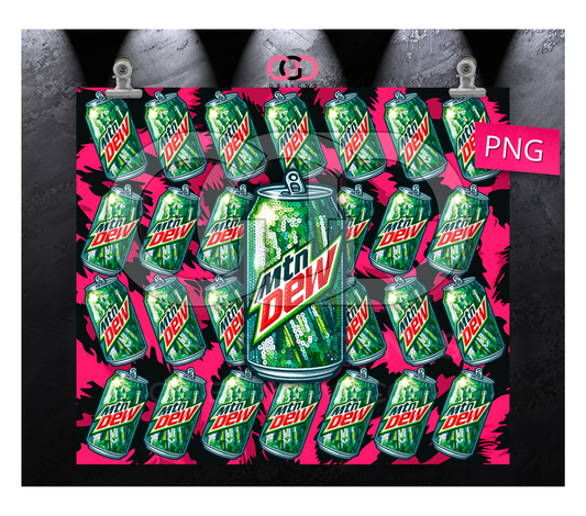 Mtn Dew Cans-  Digital tumbler wrap for 20 oz skinny straight tumbler