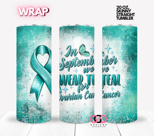 September Ovarian Cancer Diamonds-  Digital tumbler wrap for 20 oz skinny straight tumbler