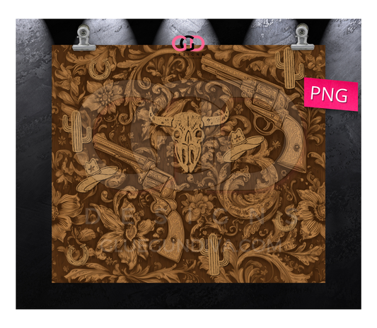 Western Pattern -  Digital tumbler wrap for 20 oz skinny straight tumbler (Copy)