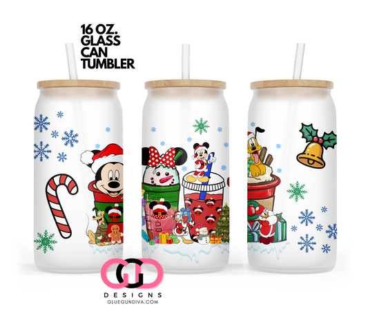 Christmas with Friends -   Digital wrap for 16 oz glass can