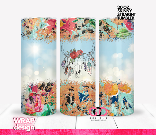 Wild Soul Flowers -   Digital tumbler wrap for 20 oz skinny straight tumbler