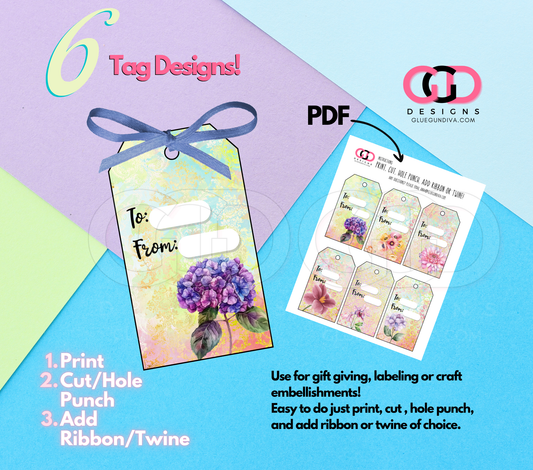 Flowers To and From -  Print & Cut Tags