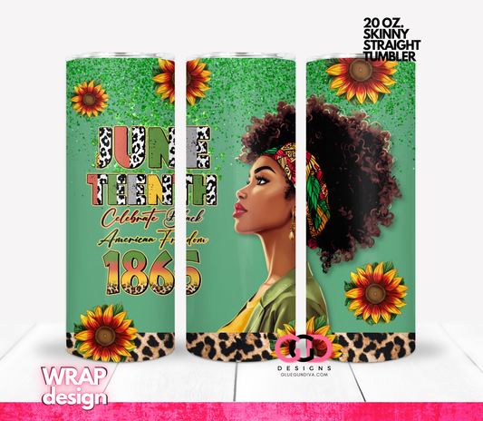 Black American Freedom -   Digital tumbler wrap for 20 oz skinny straight tumbler