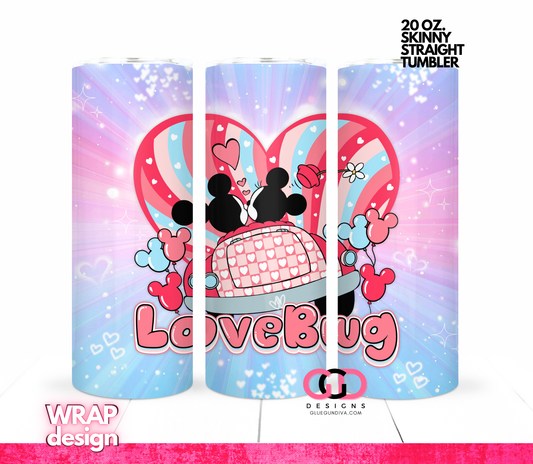 LoveBug -  Digital tumbler wrap for 20 oz skinny straight tumbler