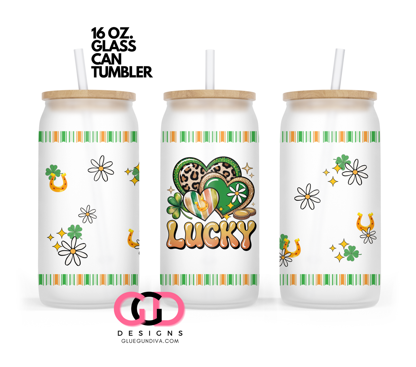 Lucky-   Digital wrap for 16 oz glass can