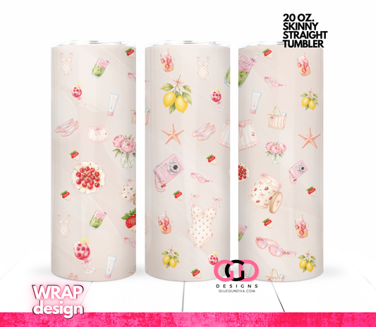Soft Summer -  Digital tumbler wrap for 20 oz skinny straight tumbler