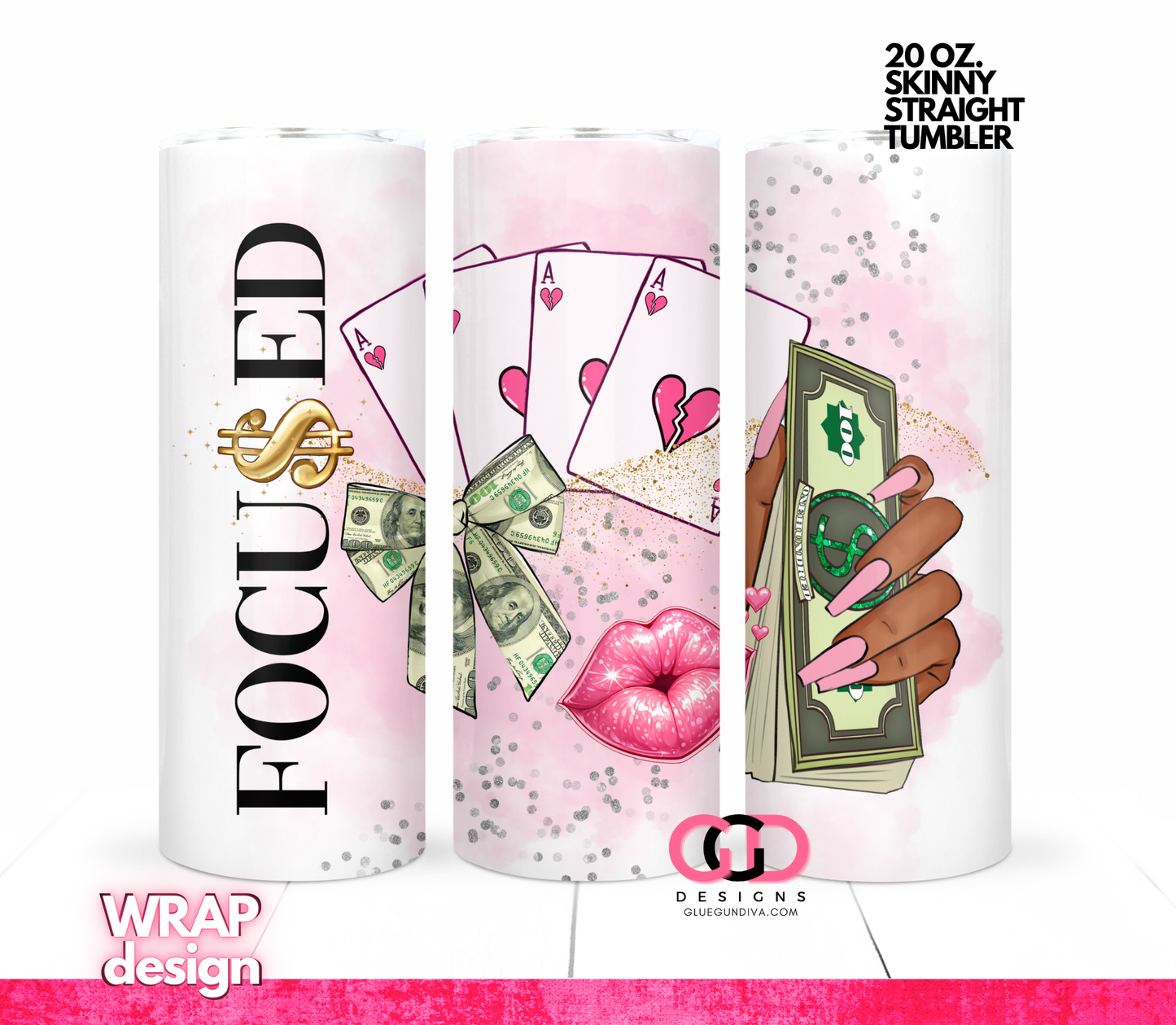 Focused on mine 1 -  Digital tumbler wrap for 20 oz skinny straight tumbler
