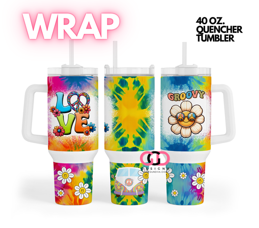 Groovy Love -   Digital tumbler wrap for 40 oz tumbler