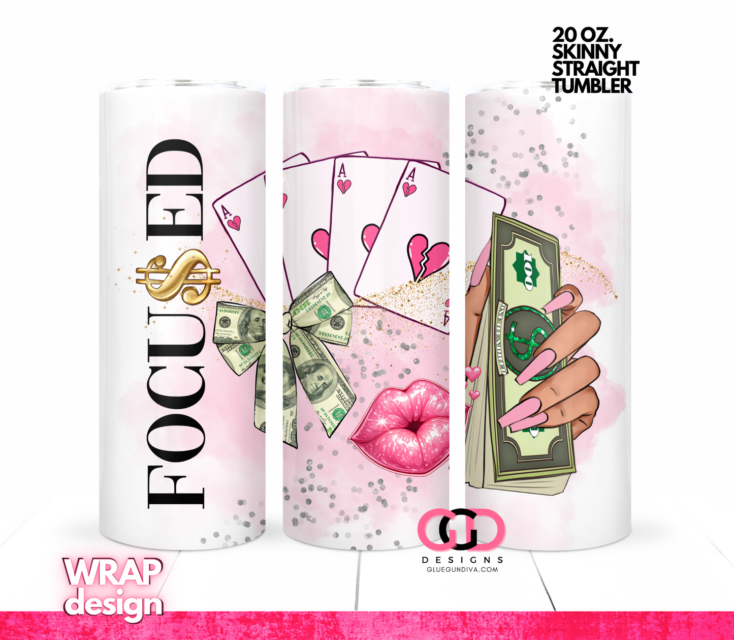 Focused on mine 2 -  Digital tumbler wrap for 20 oz skinny straight tumbler